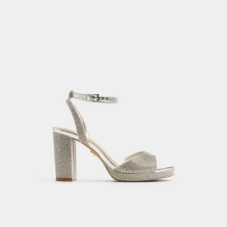 Sandalias de tacón con tiras, plataforma